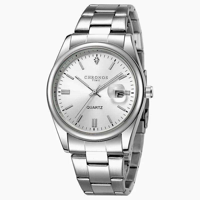 CHRONOS Top Brand Luxury Man Wristwatch Waterproof Luminous Date Men Watches Stainless Steel Quartz Men's Watch Male reloj