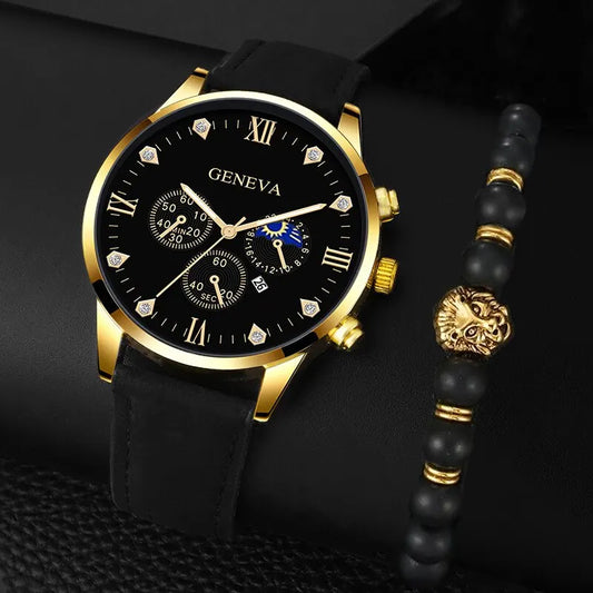2pcs Luxury Mens Quartz