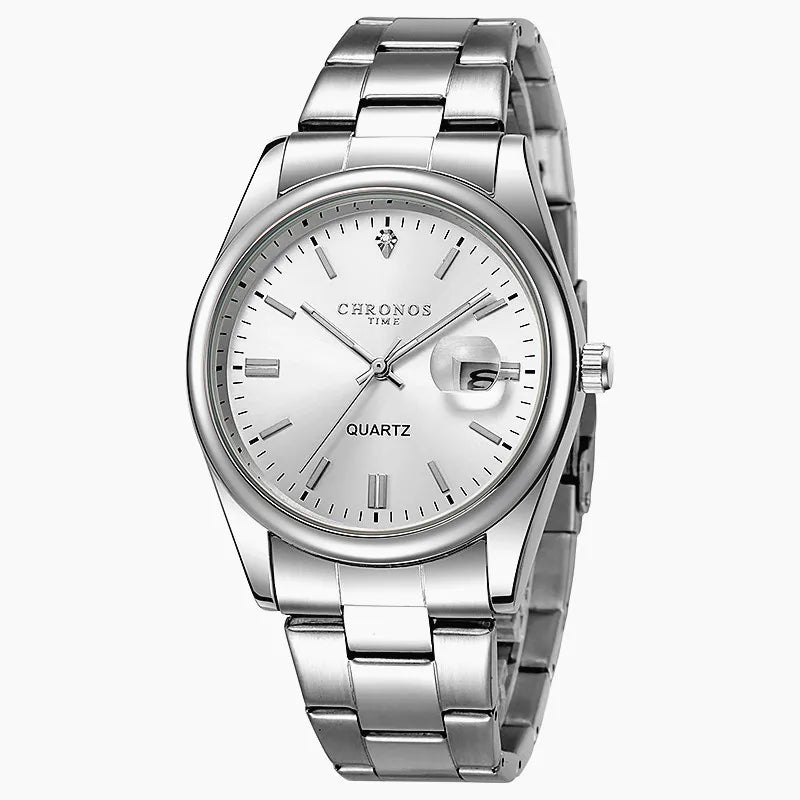 CHRONOS Top Brand Luxury Man Wristwatch Waterproof Luminous Date Men Watches Stainless Steel Quartz Men's Watch Male reloj