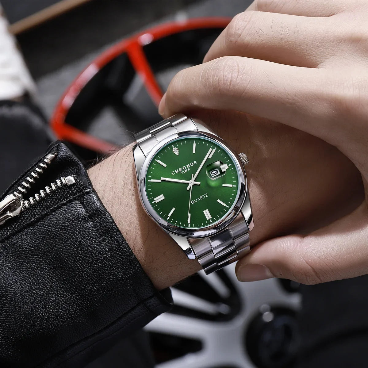 CHRONOS Top Brand Luxury Man Wristwatch Waterproof Luminous Date Men Watches Stainless Steel Quartz Men's Watch Male reloj