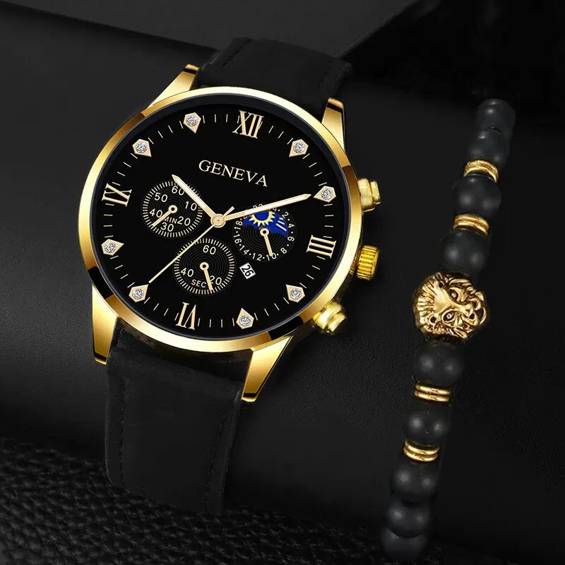 2pcs Luxury Mens Quartz